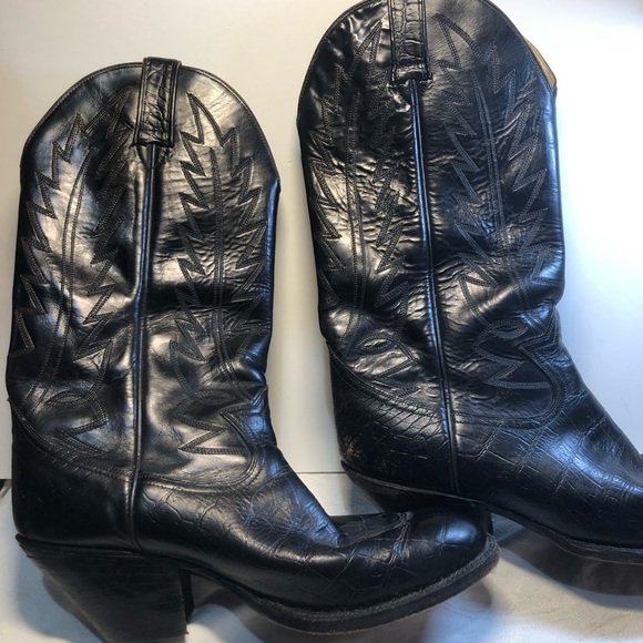 Siete Legas Cowboy Western Boots made in Mexico Leather Men’s Size 9 Black - Picture 15 of 16